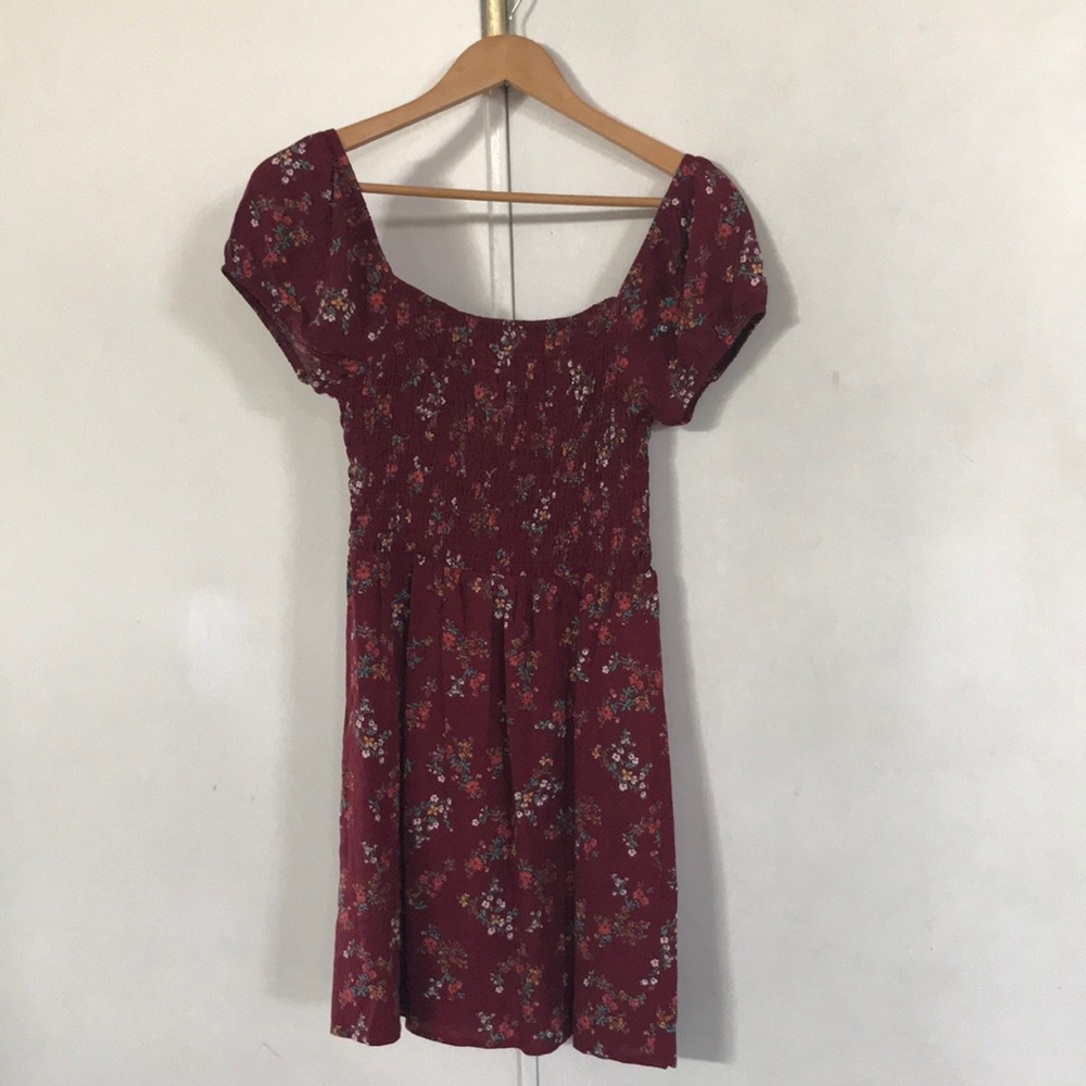 Maroon floral dress